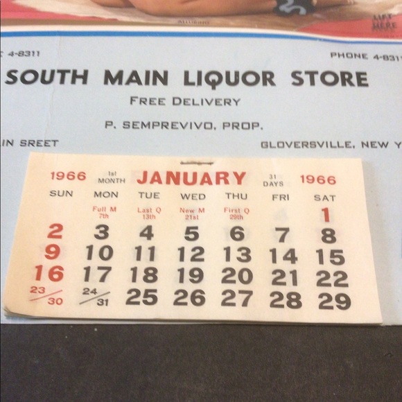 1966 Erotic Liquor Store Advertising Calendar - Picture 5 of 5